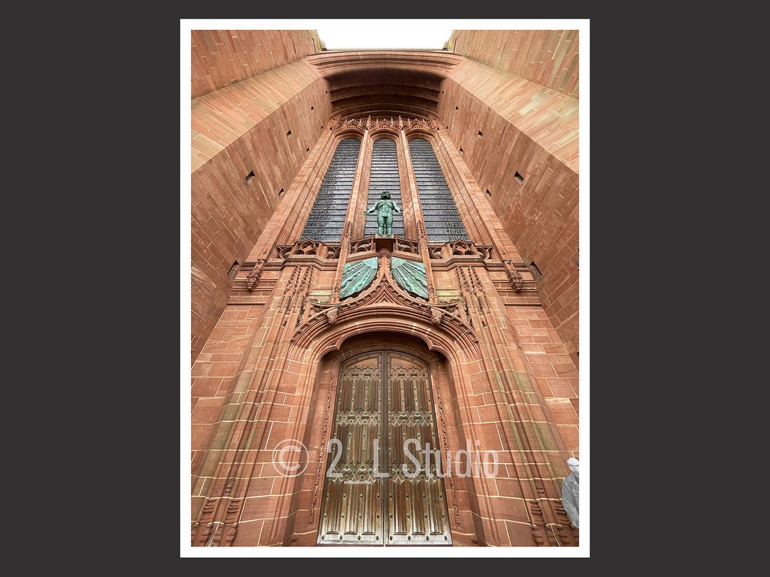 Liverpool Cathedral 2, Travel Photography, Black and White Liverpool Poster Print, Liverpool