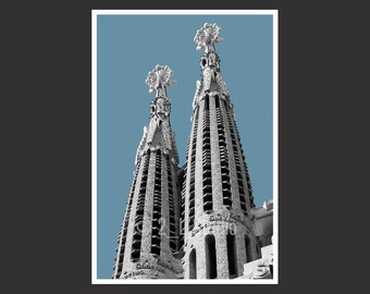 Sagrada Familia #15 Barcelona, Travel Photography, B/W Barcelona Poster Print, Barcelona Wall Decor, Barcelona Cityscape, Detail