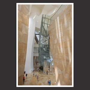 Guggenheim Museum #4 Bilbao Spain, Travel Photography, Color Bilbao Poster Print, Bilbao Wall Decor, Spain Cityscape, Interior Detail