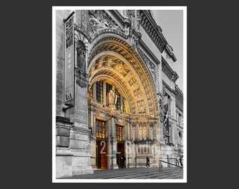 Victoria and Albert Museum #2, Travel Photography, Black and White / Color London Poster Print, London Wall Decor, London Cityscape, England