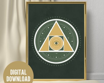 Alchemy Symbol Printable Wall Art | Philosopher's Stone | Kybalion Art | Esoteric Art | Occult Art| Witchy Home Decor | Alchemic Symbols