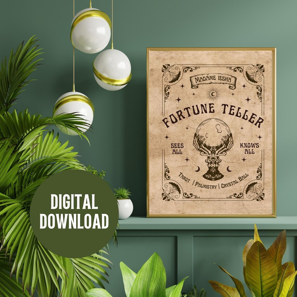 Fortune Teller Sign Printable | Halloween Sign | Witchy Print | Tarot ...