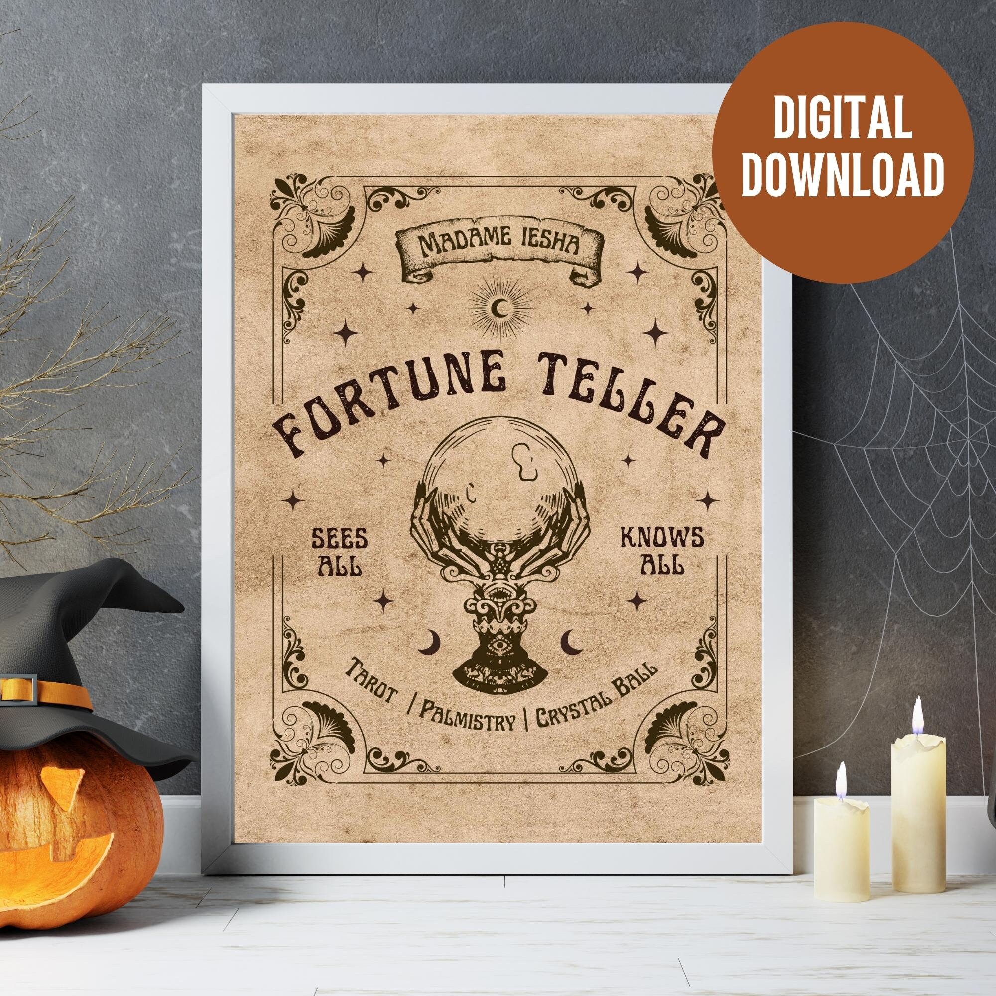 Fortune Teller Sign Printable | Halloween Sign | Witchy Print | Tarot ...