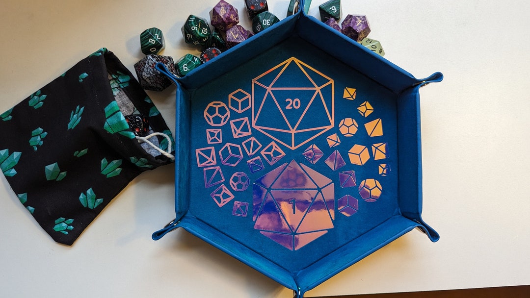 Tour à Dés Pliable En Bois Motif Main D20 - Pour Jeux De Rôle (DND), Jeux De Société - Portable, Rangement Facile (dés Non Inclus)