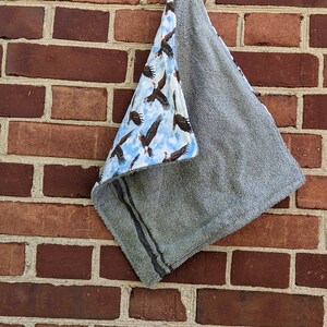 Upcycled Eagle Disc Golf Towel with Carabiner