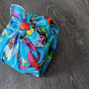 Cute Cat Summer Kitty Holiday Reusable Gift Wrap / Fabric Wrapping Paper / Furoshiki / Sustainable Gift Wrapping