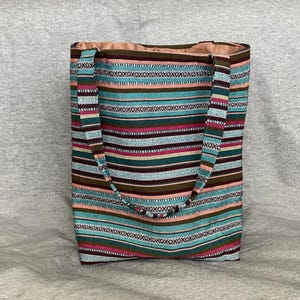 Cotton Tote Bag: Southwest Pattern Canvas Shopper