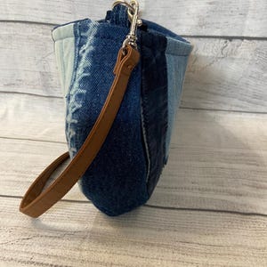 Handcrafted Denim Tie-Dye Purse: Upcycled Jean Shoulder Bag image 14