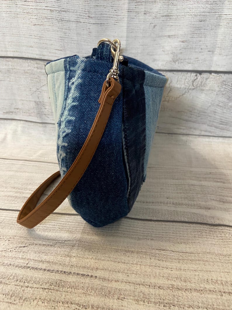 Handcrafted Denim Tie-Dye Purse: Upcycled Jean Shoulder Bag image 14