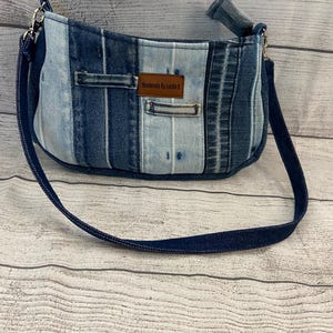 Handcrafted Denim Tie-Dye Purse: Upcycled Jean Shoulder Bag image 7