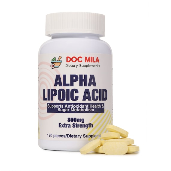 Premium Alpha Lipoic Acid 120 Caplets 800mg - Nerve Sciatica Peripheral Neuropathy Pain Relief - Gluten Free, Vegan, Soy Free & Non-GMO