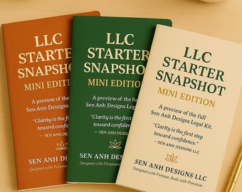Small Business Mini Legal Kit | LLC Starter Checklist & Filing Guide | Calm Business Template