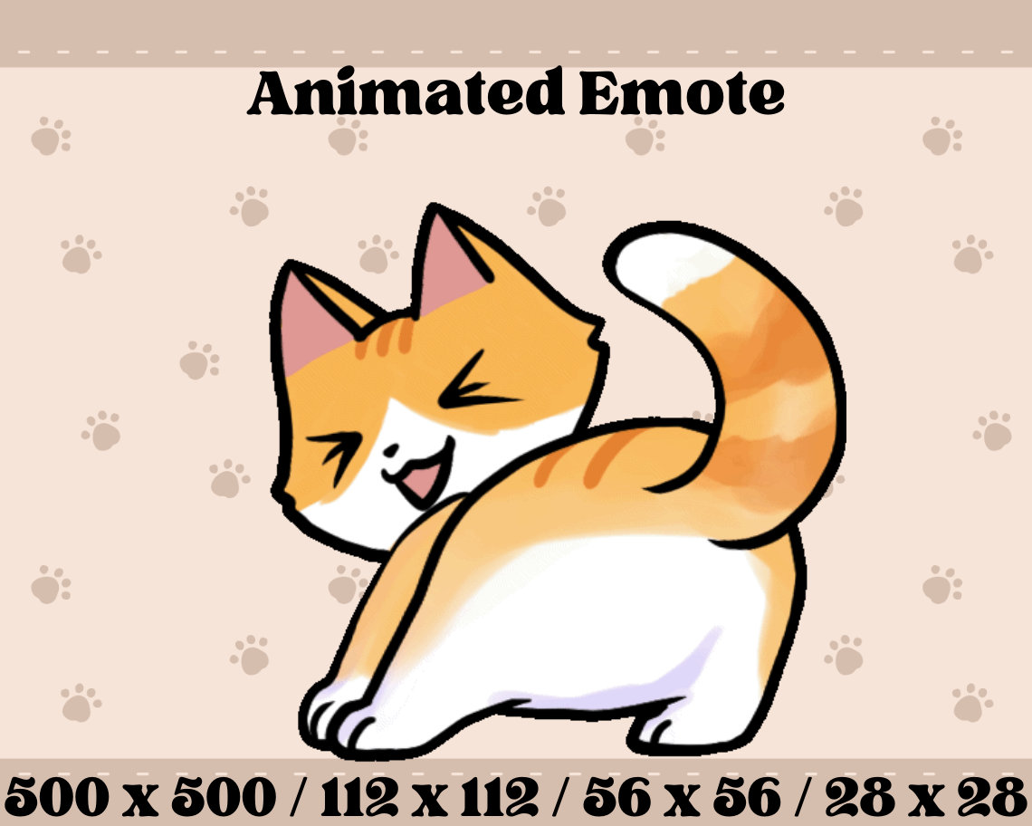 Animated Orange Tabby Cat Dance Emote Etsy