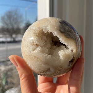 ZELDZAAM!! Roze Amethist witte bol met druzy| sprankelend|Roze amethist toren| Roze amethist uit Brazilië