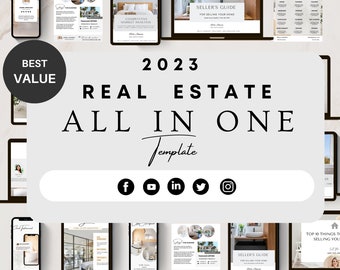 listing presentation kit real estate Real Estate Social Media Postcard Newsletter Instagram Bundle , Real Estate Marketing ,Realtor instagram PostTemplate Canva