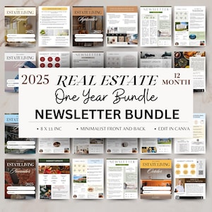 2025 Real Estate Newsletter Template  Mailler Bundle Real Estate Marketing 12 Month Realtor Newsletter Real Estate Farming Newsletter |