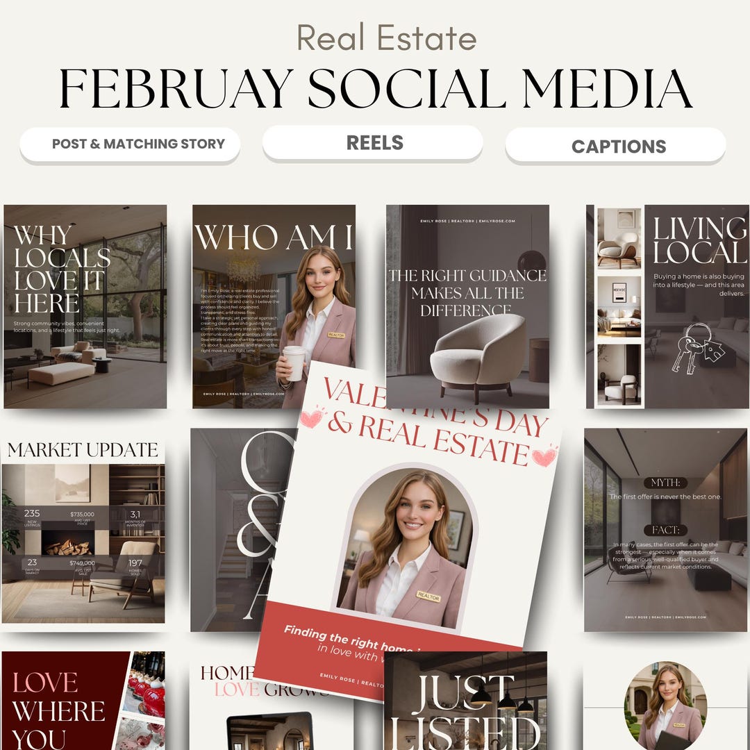 February 2026 Real Estate Social Media Reels Templates, Realtor ...