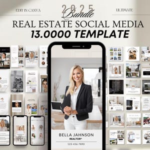 Offre groupée de modèles immobiliers Instagram, marketing immobilier, agent immobilier instagram PostTemplate Canva