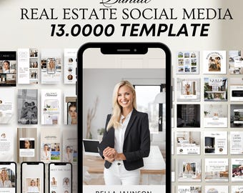 Real Estate Instagram Template Bundle: Realtor Marketing (Digital Download)
