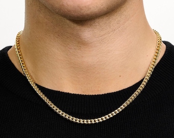 4mm | Gold Franco Link Stainless Steel Chain | Durable & Waterproof | Unisex Necklace