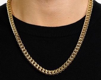 8mm | Gold Franco Link Stainless Steel Chain | Durable & Waterproof | Unisex Necklace