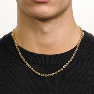 5mm | Gold Anchor Link Stainless Steel Chain | Durable & Waterproof | Unisex Necklace