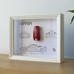 Décoration Ferrari clé encadré - Blueprint avec NFC