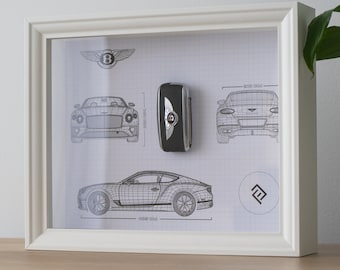 Décoration Bentley Continal clé encadré - Blueprint avec NFC