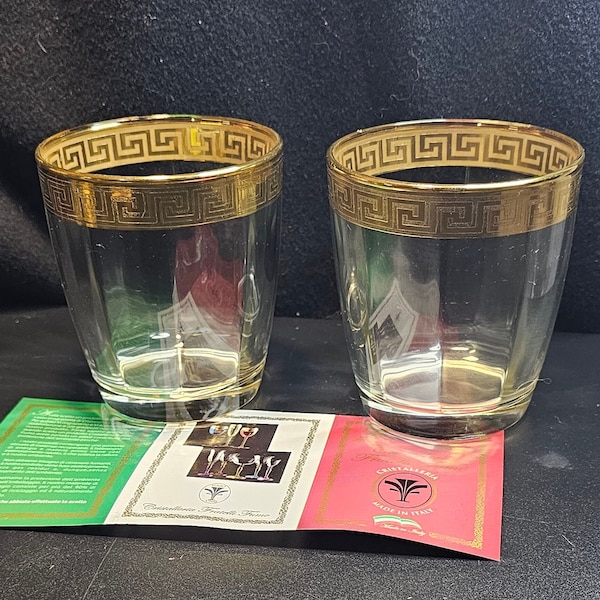 Gold Trim Italian Wine Glasses Etsy