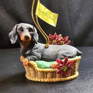 Danbury Mint | Delightful Dachshunds | Christmas Ornament | Waiting for Santa
