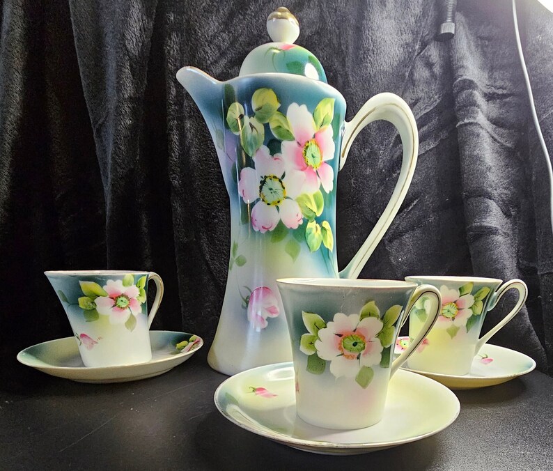 Antique Nippon Chocolate Set Rising Sun Mark 19111929 Etsy