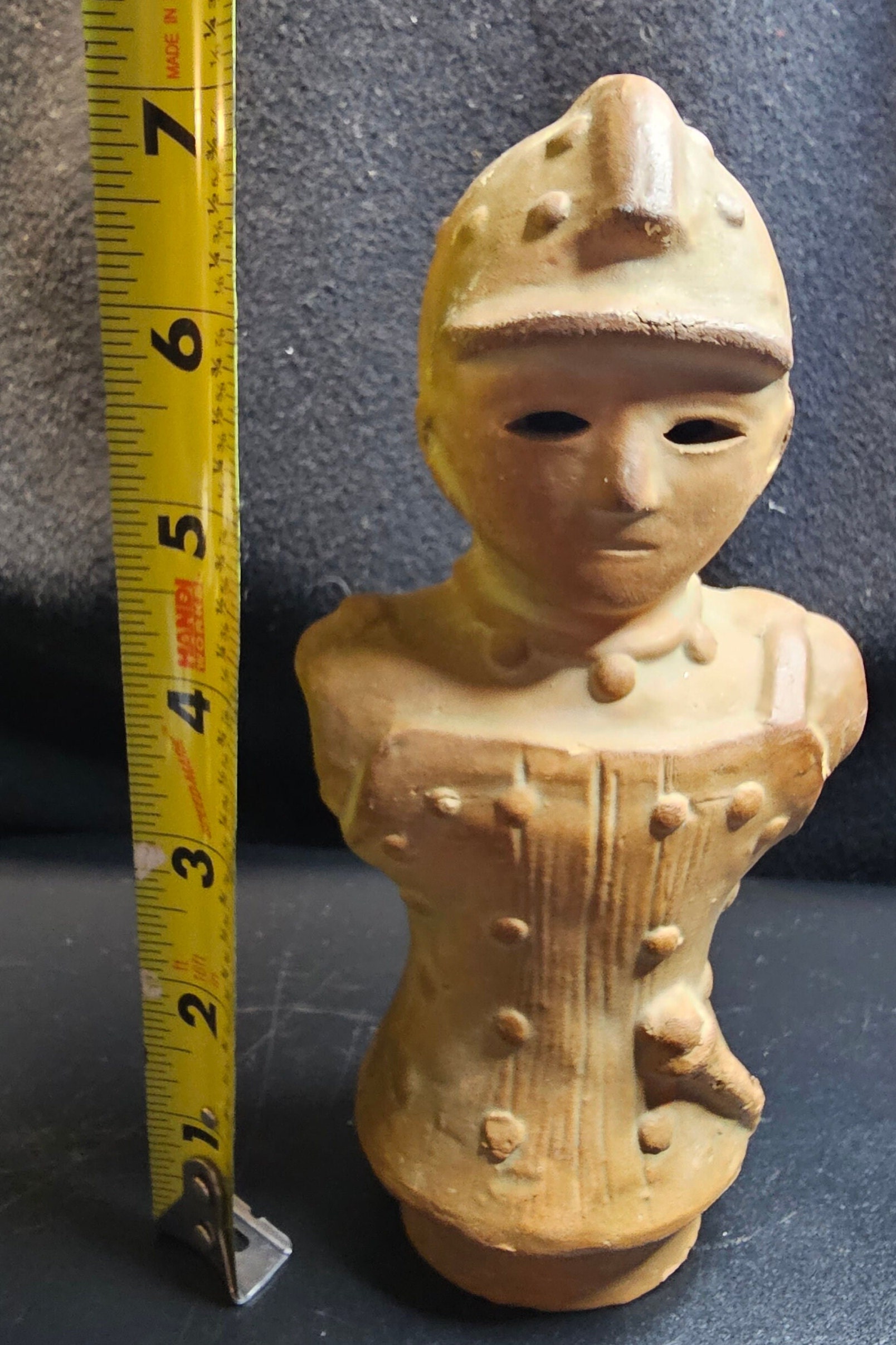 Vintage Haniwa Warrior Terracotta Soldier Folklore Clay Figure Handmade