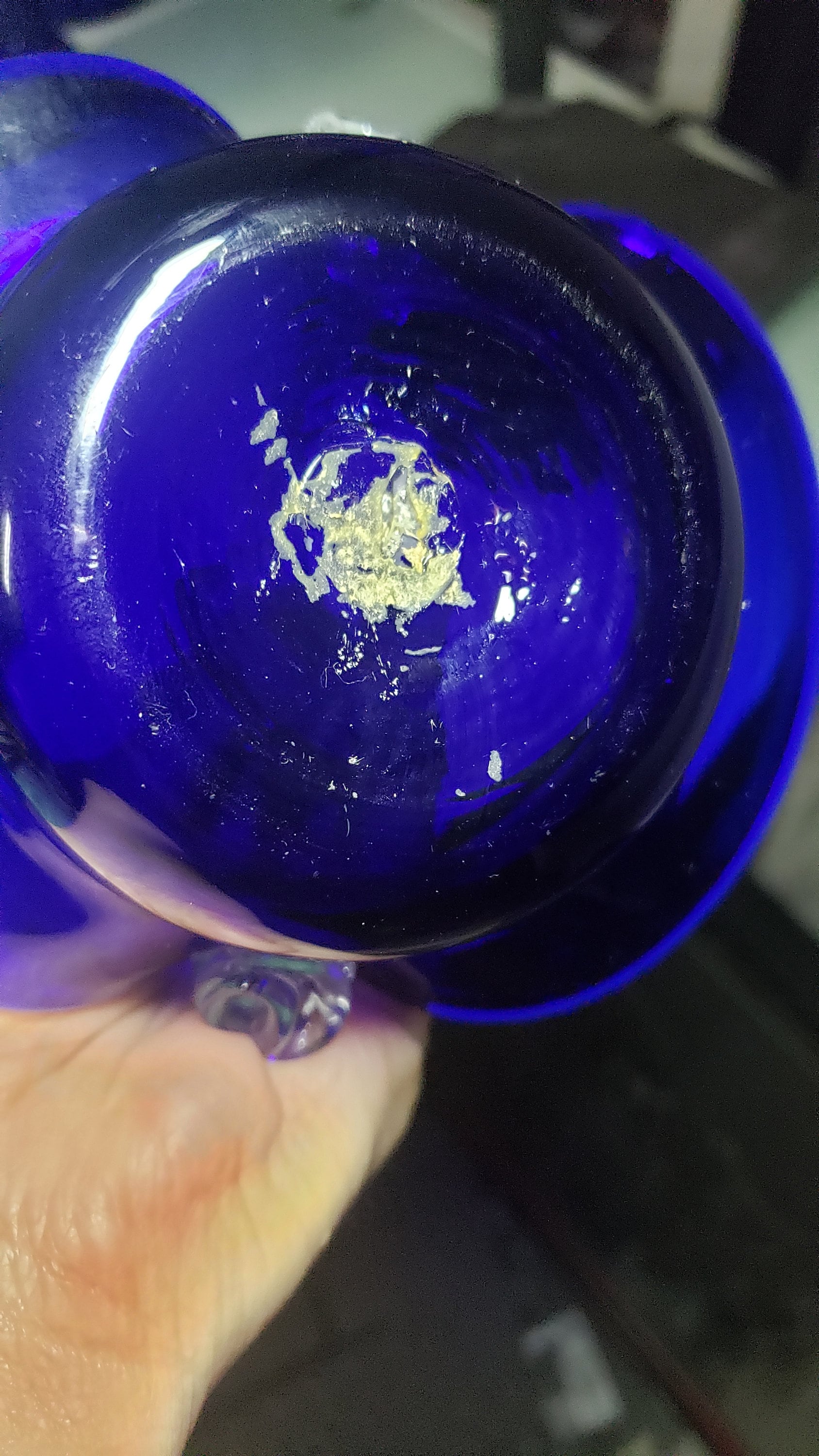 Vintage Cobalt Blue Glass Basket With Clear Handle Etsy