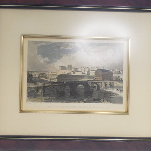 1836 The shops Old Bridge Street by Thomas Allom / S. Bradshaw Original Steel Engraving