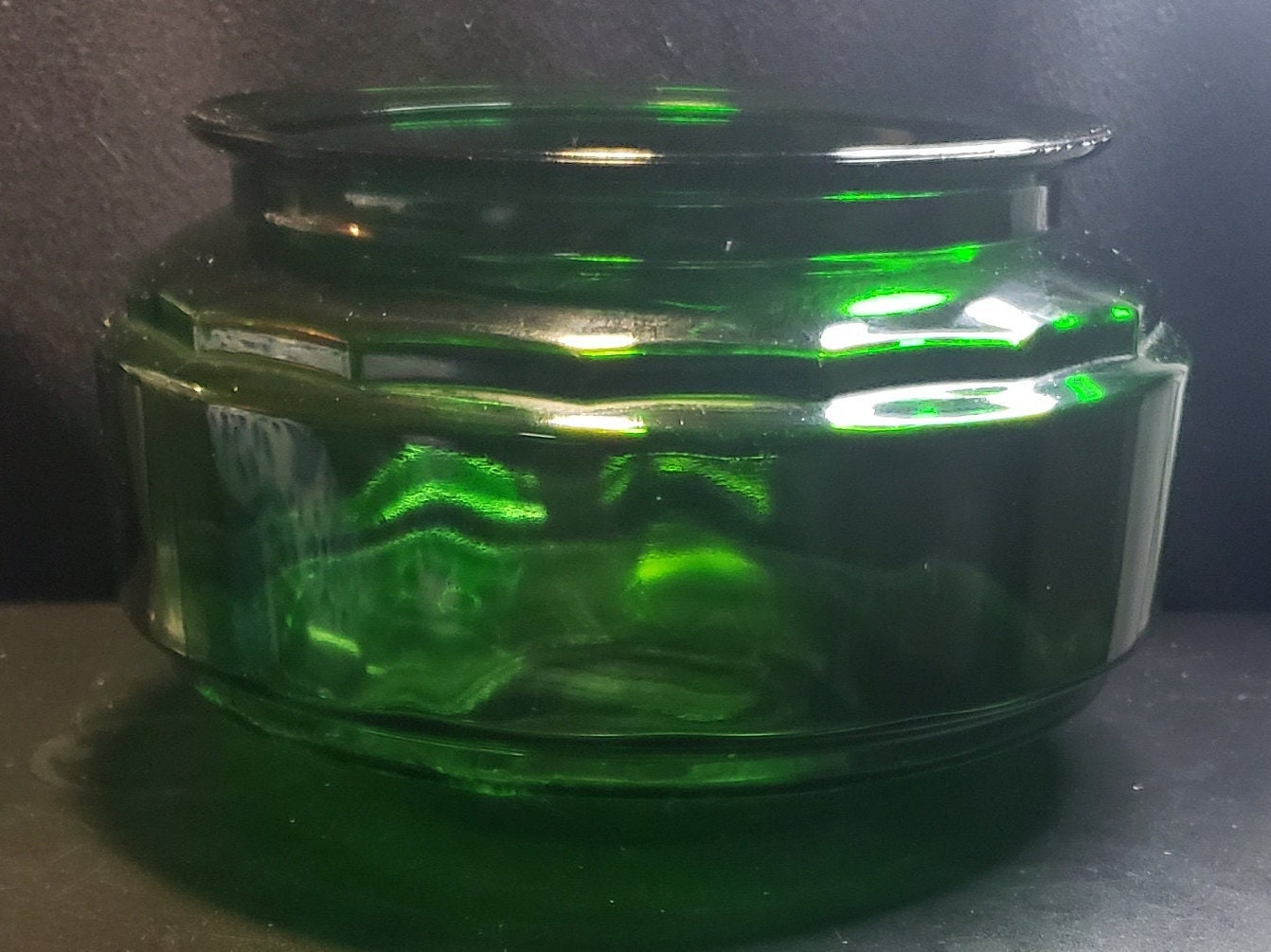 RARE Green ANCHOR HOCKING Fish Bowl 19401960 Vintage Emerald Green
