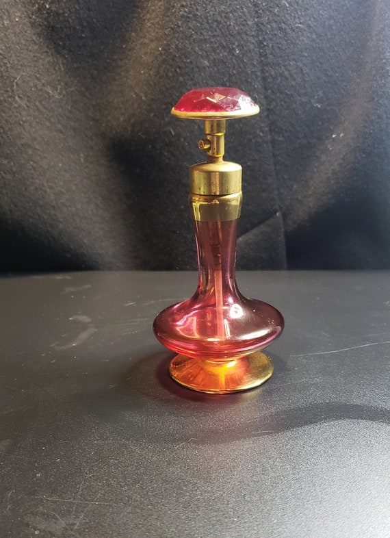 1950's Vintage Ruby Cranberry Red Perfume Atomize… - image 1