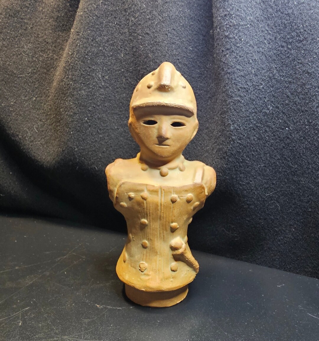 Vintage Haniwa Warrior Terracotta Soldier Folklore Clay Figure Handmade