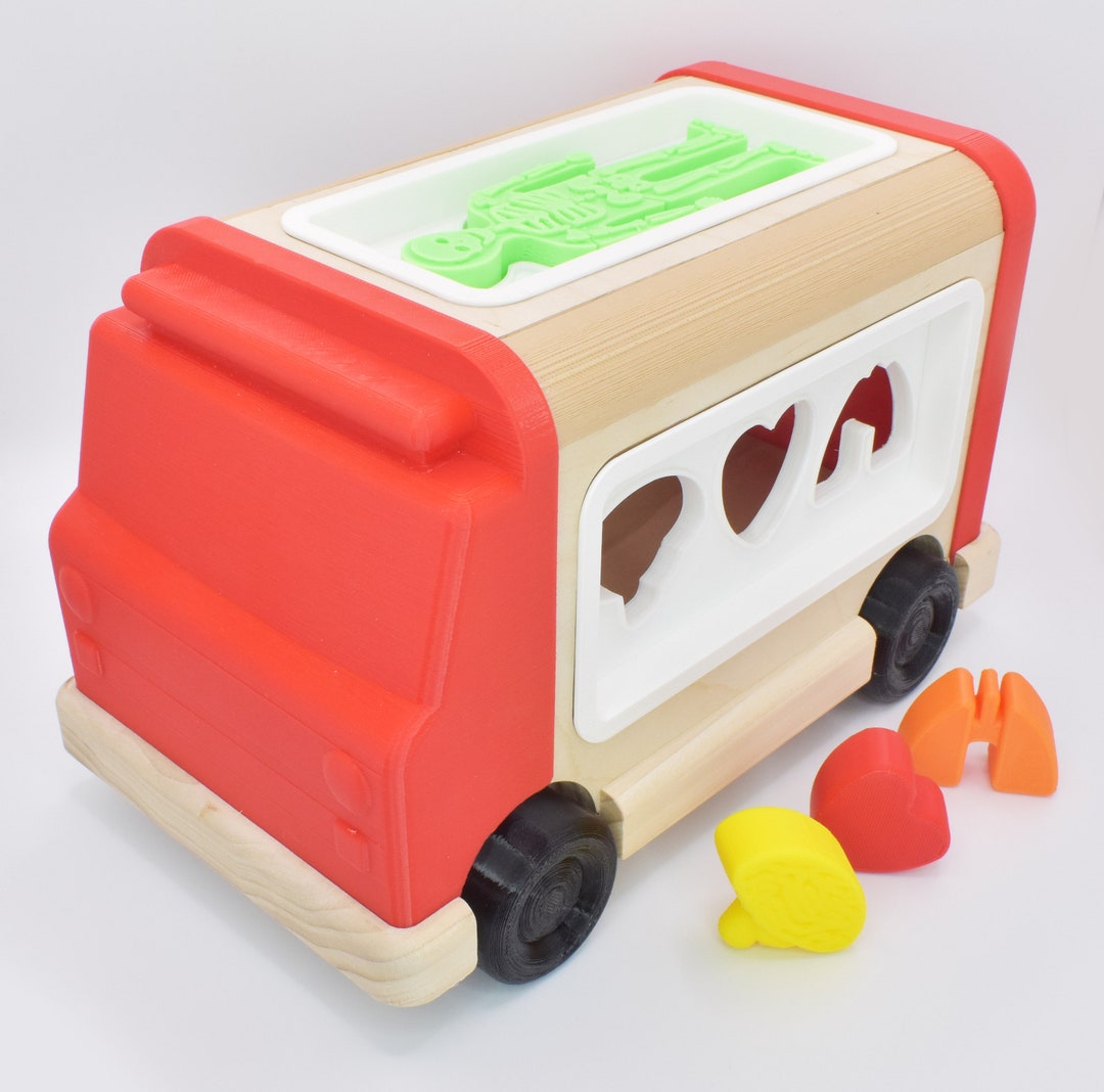 Children's Snap N Play Blocks - 65 Piece Wooden Building Set With Turnable Snap Buttons