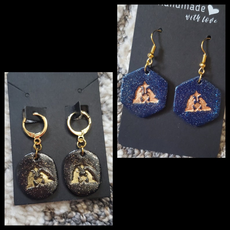 Christmas Nativity Scene Earrings / Christmas Gift / Jewelry / Polymer Clay / Christian Etsy