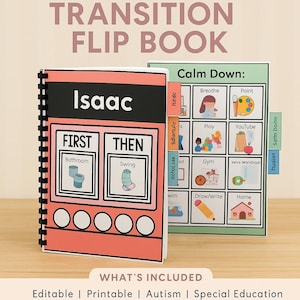 First, Then Transition Flip Book - Visual Schedule - Editable - Token Board