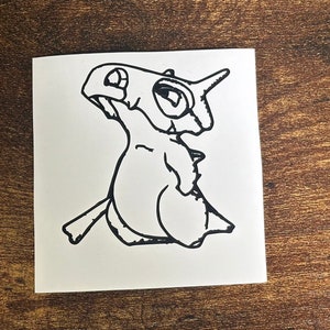 Sad Cubone Vinyl Decal (Choose the size, Choose the Color)