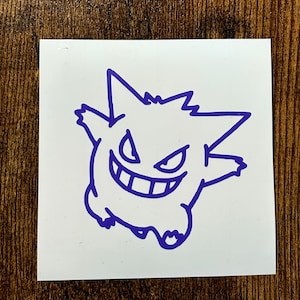 Gengar Vinyl Decal (Choose the size, Choose the Color)
