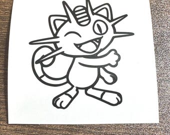 Meowth Vinyl Decal (Choose the size, Choose the Color)