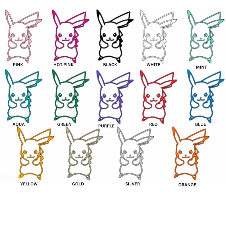 Battle Ready Pikachu Vinyl Decal (choose the Size, Choose the Color) - Etsy
