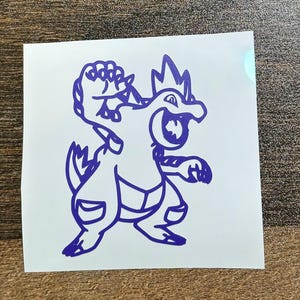 Feraligatr Vinyl Decal (Choose the size, Choose the Color)