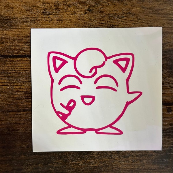 Singing Jigglypuff Vinyl Decal (Choose the size, Choose the Color)