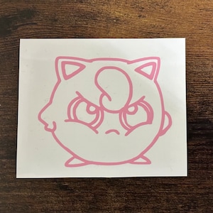 Angry Jigglypuff Vinyl Decal (Choose the size, Choose the Color)