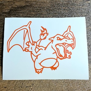 Charizard Vinyl Decal (Choose the size, Choose the Color)