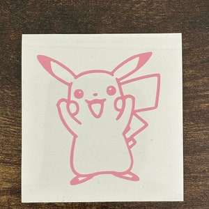 May include: Pink line drawing of Pikachu, a popular Pokemon character, on a white background.