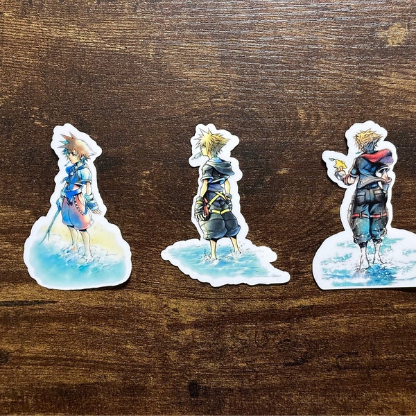 Kingdom Hearts Sora Beach Stickers (Waterproof-Excellent Adhesive-Holographic Option)